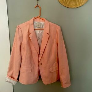 NWT LOFT Pink Blazer with Polka Dot Lining